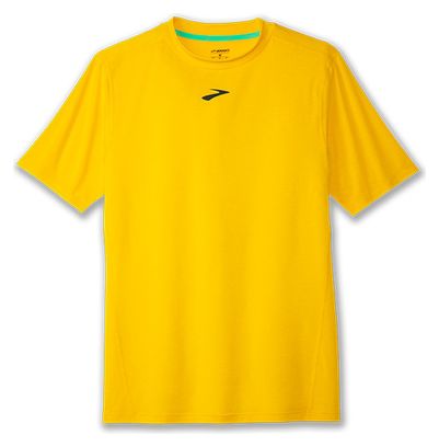 Maillot manches courtes Brooks High Point Trail Jaune Homme