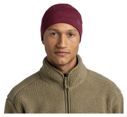 Red Merino Midweight Buff Beanie