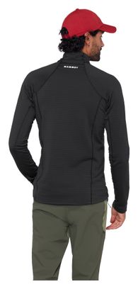 Sudadera polar Mammut Taiss con media cremallera, negra, para hombre