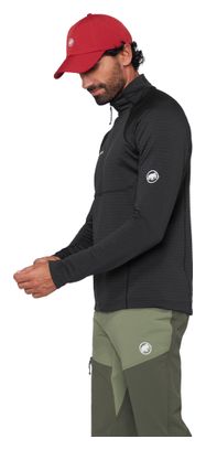 Sudadera polar Mammut Taiss con media cremallera, negra, para hombre