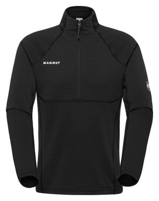 Sudadera polar Mammut Taiss con media cremallera, negra, para hombre