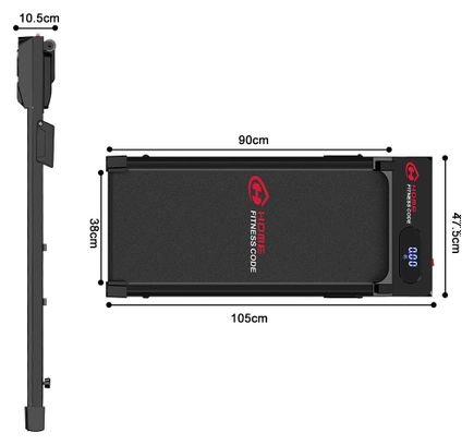 Tapis de marche Fitness T7 compact sous bureau Noir