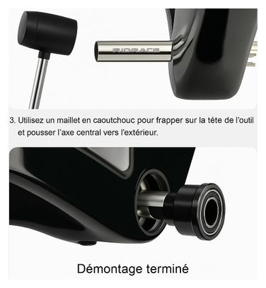 Extracteur de boîtier de pédalier press-fit RIDERACE – Acier inox  compatible BB86 / BB92 / PF30 / BB30