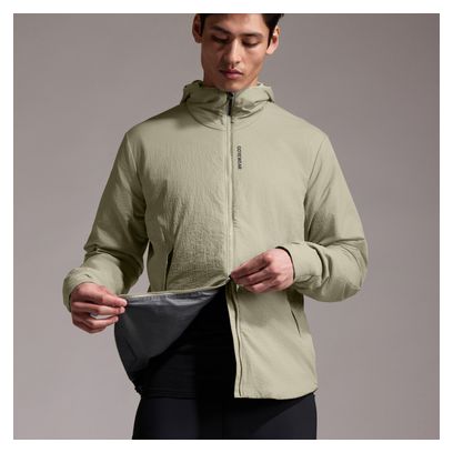 Giacca da uomo con cappuccio Gore Wear Concurve Windstopper Beige