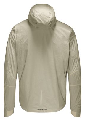 Giacca da uomo con cappuccio Gore Wear Concurve Windstopper Beige