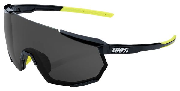 100% Racetrap 3.0 Brille - Glänzend schwarz - Verdunkelte Gläser