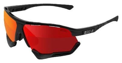 SCICON Aerocomfort XL Brille Schwarz glänzend / Rot verspiegelt