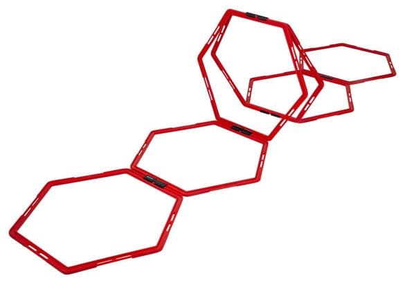 Pure2Improve 6 pcs Grille hexagonale d'agilité Rouge