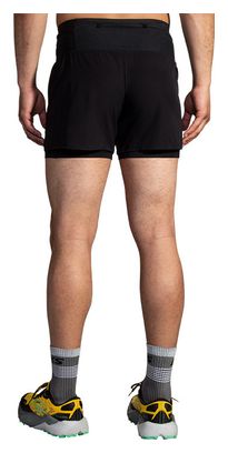 Brooks High Point Trail 5inch 2-in-1 Short Zwart Heren