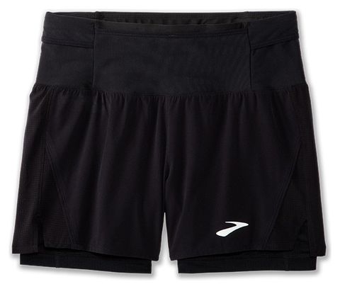 Brooks High Point Trail 5inch 2-in-1 Short Zwart Heren