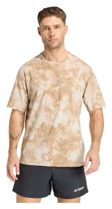 Camiseta de manga corta adidas Terrex Multi Spray Dye Beige para hombre