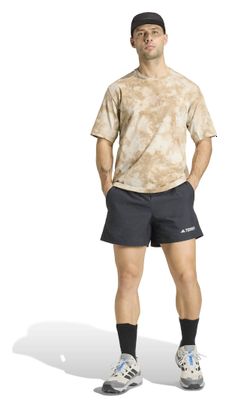 Camiseta de manga corta adidas Terrex Multi Spray Dye Beige para hombre