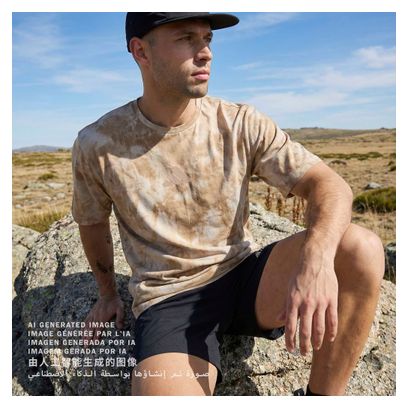 Camiseta de manga corta adidas Terrex Multi Spray Dye Beige para hombre