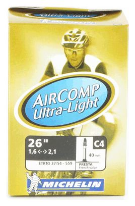 MICHELIN Chambre à air VTT C4 AIRCOMP Ultralight 26x1.5/2.20 Valve Presta 40mm