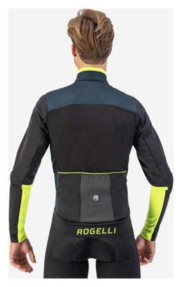 Veste Velo Hiver Rogelli Cadence - Homme - Bleu/Noir/Fluor