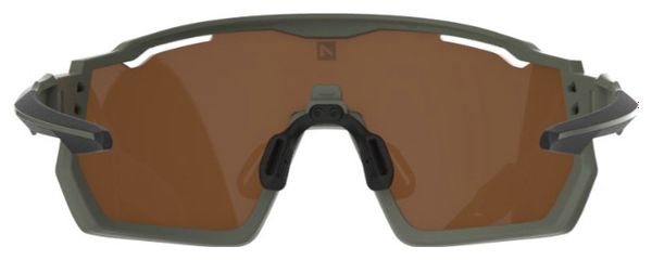 Set Occhiali AZR Pro Race RX Matte Khaki / Lente Idrofobica Gialla