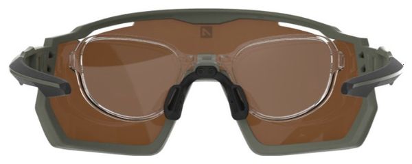 Set Occhiali AZR Pro Race RX Matte Khaki / Lente Idrofobica Gialla