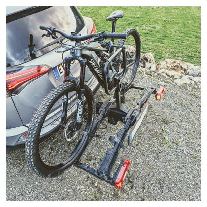 Portabicicletas para bola de remolque Buzz Rack E-Scorpion Lite 2 - 13 pines - 2 bicicletas (compatible con bicicletas eléctricas) Negro