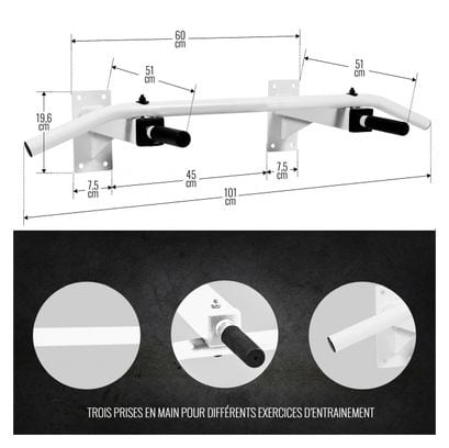 Barre de traction à fixer au mur  blanc