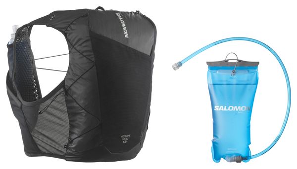 Salomon Active Skin 12 Unisex Hydration Bag + 1.5L Water Pouch Black