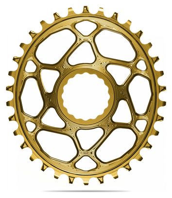 Narrow Wide AbsoluteBlack Boost Direct Mount Oval Chainring for Race Face 12V Cranks Gold