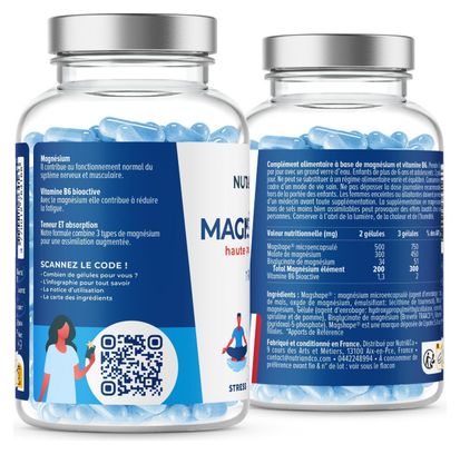 Magnésium Bisglycinate Malate et Liposome - Tonus & Récupération Musculaire - 120 gélules
