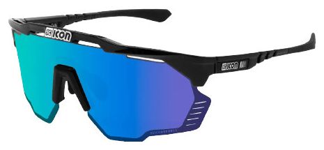 SCICON Aeroshade Kunken Brille Schwarz Hochglanz / Spiegelblau