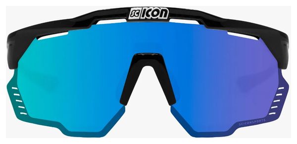 SCICON Aeroshade Kunken Brille Schwarz Hochglanz / Spiegelblau