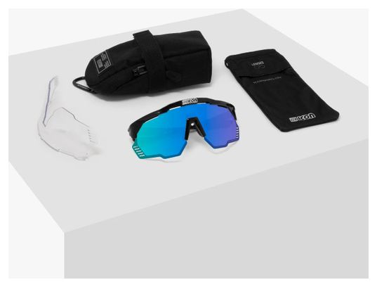 SCICON Aeroshade Kunken Brille Schwarz Hochglanz / Spiegelblau