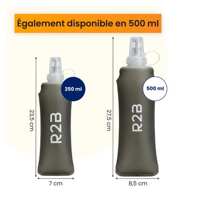 R2B Soft Flask 250 ML - Gourde Souple - Bouteille pliable - Flasque trial