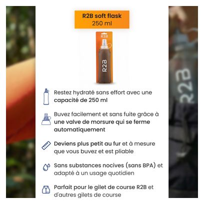 R2B Soft Flask 250 ML - Gourde Souple - Bouteille pliable - Flasque trial
