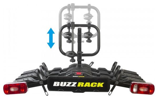 Portabicicletas para bola de remolque Buzz Rack E-Scorpion Lite 3 - 13 pines - 3 bicicletas (compatible con bicicletas eléctricas) Negro