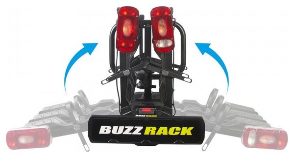 Portabicicletas para bola de remolque Buzz Rack E-Scorpion Lite 3 - 13 pines - 3 bicicletas (compatible con bicicletas eléctricas) Negro