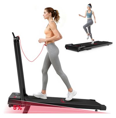 Tapis de course Fitness T7 avec poignées pliable compact Noir