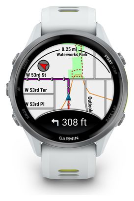 Montre GPS Garmin Forerunner 970 Blanc Titane Silver