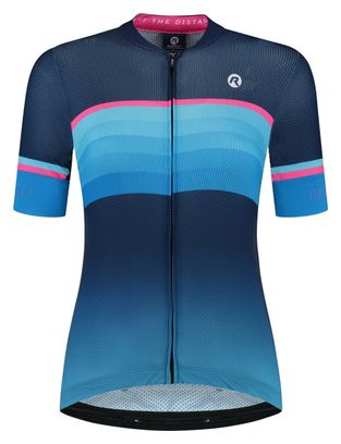 Maillot Manches Courtes Velo Rogelli Impress II - Femme - Bleu/Rose/Noir