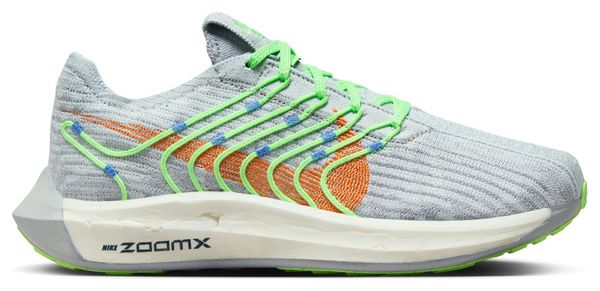 Chaussures de Running Femme Nike Pegasus Turbo Flyknit Next Nature Gris Vert Orange