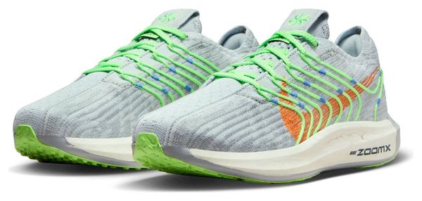 Chaussures de Running Femme Nike Pegasus Turbo Flyknit Next Nature Gris Vert Orange