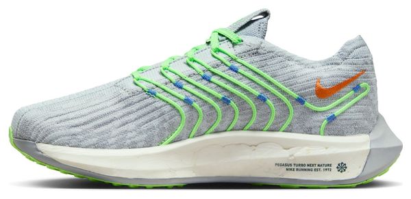 Nike Pegasus Turbo Flyknit Next Nature Grigio Verde Arancione Scarpe da corsa da donna