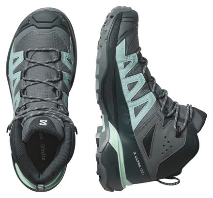 Salomon X Ultra 360 Mid GTX Wanderschuhe Grau/Blau Damen