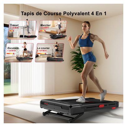 Tapis de course Fitness Y1 inclinaison automatique compact Noir avec tapis