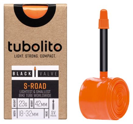 Tubolito S-Tubo Road Leichtbau-Schlauch 700 mm Presta 42 mm (schwarzes Ventil)