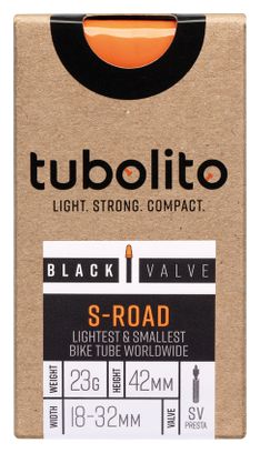 Tubolito S-Tubo Road Leichtbau-Schlauch 700 mm Presta 42 mm (schwarzes Ventil)