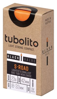 Tubolito S-Tubo Road Leichtbau-Schlauch 700 mm Presta 42 mm (schwarzes Ventil)