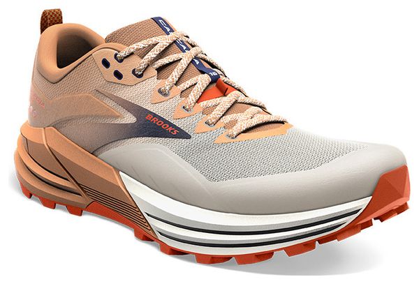 Chaussures de Trail Running Brooks Cascadia 16 Blanc Beige Rouge