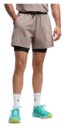 Puma x Hyrox PwrMode 2-in-1 Shorts, Brown, Men's