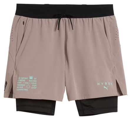 Puma x Hyrox PwrMode 2-in-1 Shorts, Brown, Men's