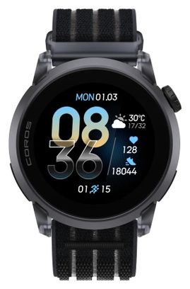 Coros Pace 4 GPS Watch, Aluminum, Nylon, Black, Crystal