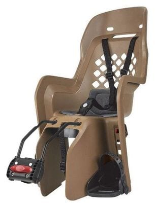 Porte bebe-siege enfant arriere Polisport a fixer sur cadre joy marron coussin gris (9 a 22kgs) homologue en 14344