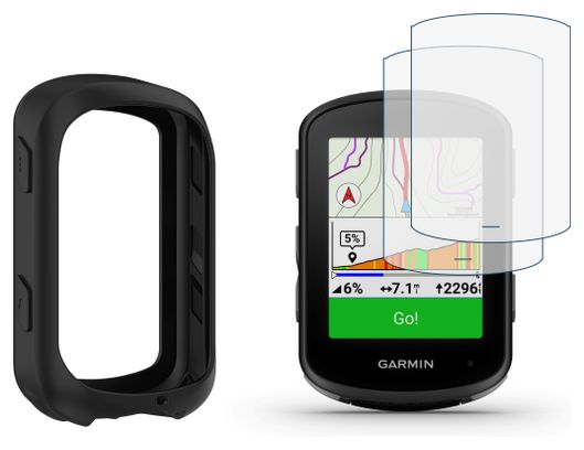 2er-Set Panzerglas-Schutzfolien und Schutzhülle für Garmin Edge 840